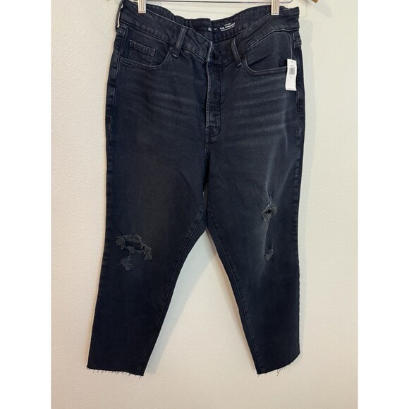 Old Navy Women Jeans High Rise OG Straight Secret Slim Pockets Black 14 New - Picture 1 of 8